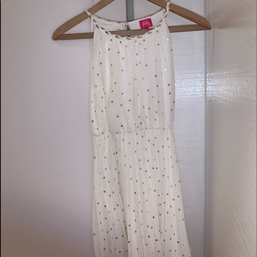gold polka dot dress